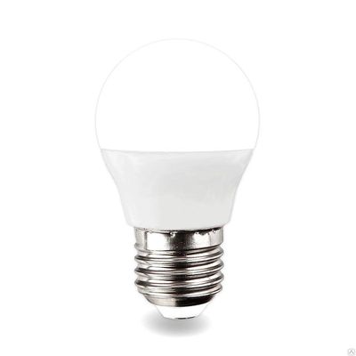 Лампа светодиодная 5,5W E27 шар 4000K 440Лм 220V пластик+алюминий
